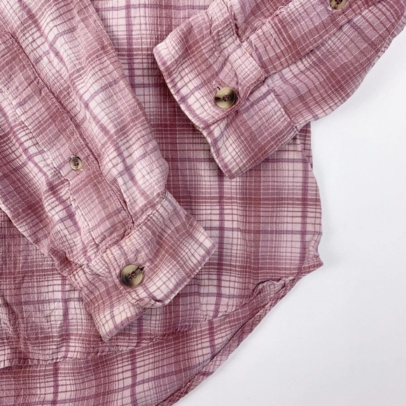 Vintage 90s In Private Purple Plaid Button Up Long Sleeve Shirt Mens Large - Picture 2 of 8